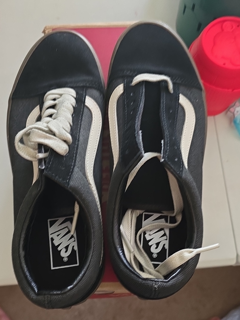 Vans Black and White Old Skool Skate Shoes
